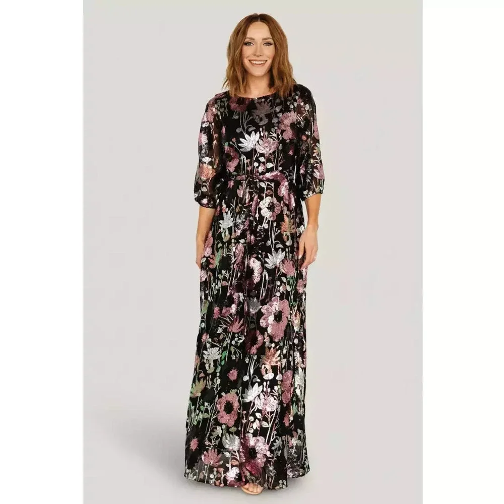 Baltic Born Destiny Sequin Maxi Dress | Black Multi Size SS - Picture 4 of 5
